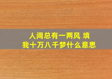 人间总有一两风 填我十万八千梦什么意思